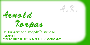 arnold korpas business card